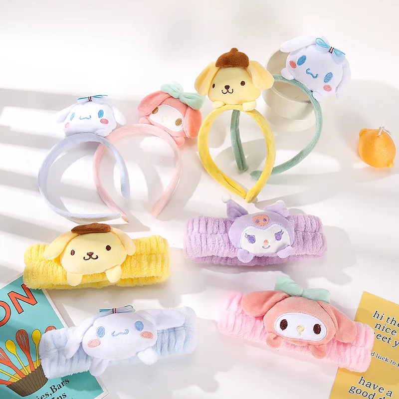 

Повязка на голову Sanrio с аниме My Melody Kuromi, широкие эластичные повязки для волос для девочек, женские аксессуары для волос, головной убор для девочек