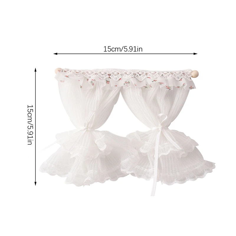 1:12 Dollhouse Miniature Lace Window Curtain Doll Home Door Curtains Bedroom Furniture Decor Toy Micro Life Scene Decor 6