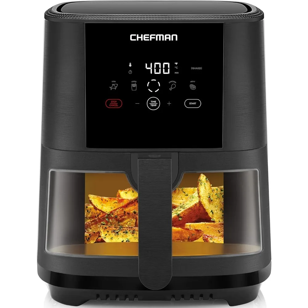 

Фритюрница, самая удобная и безопасная для здоровья, не содержит масла, следите за тем, как приготовление еды хрустящее и через удобное окно