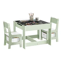 WOLTU Table pour enfants avec 2 chaises, plateau de table réversible, ensemble de meubles pour enfants avec espace de rangement pour salle de jeux, pépinière 2