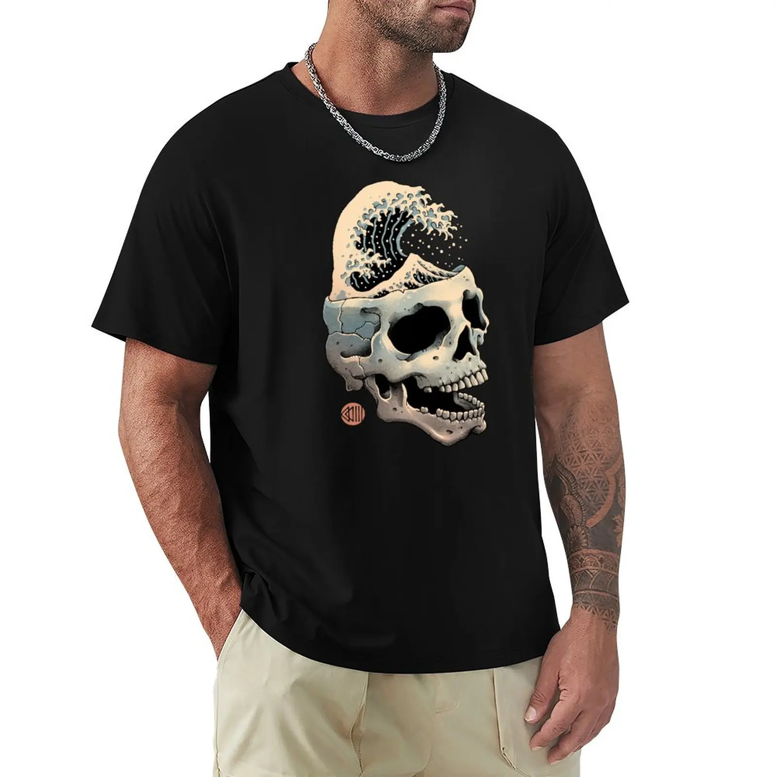 

Skull Wave T-shirt sweat shirts graphic tees animal prinfor boys customs design your own men t shirt