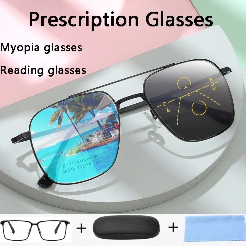 Gafas graduadas bifocales para hombre, lentes fotocromáticas, miopía