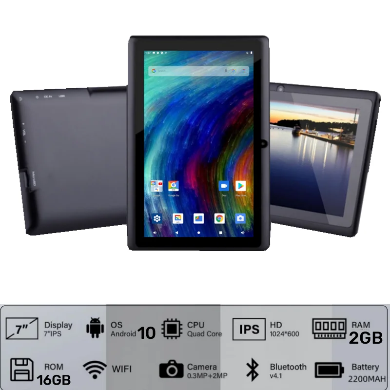 Vendite calde 7 pollici A33 Q8 Android 10 Tablet PC 2GB RAM 16GB ROM Quad Core doppia fotocamera WIFI 1.2GHz 2500mAh batteria agli ioni di litio