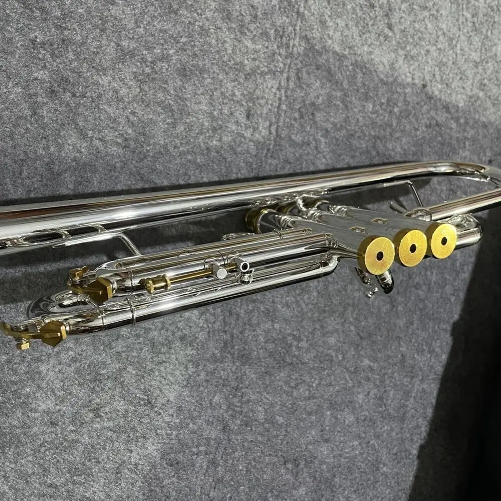 New Trumpet Bb 8335GS Silver Body and Gold Keys Professional Instrument ---