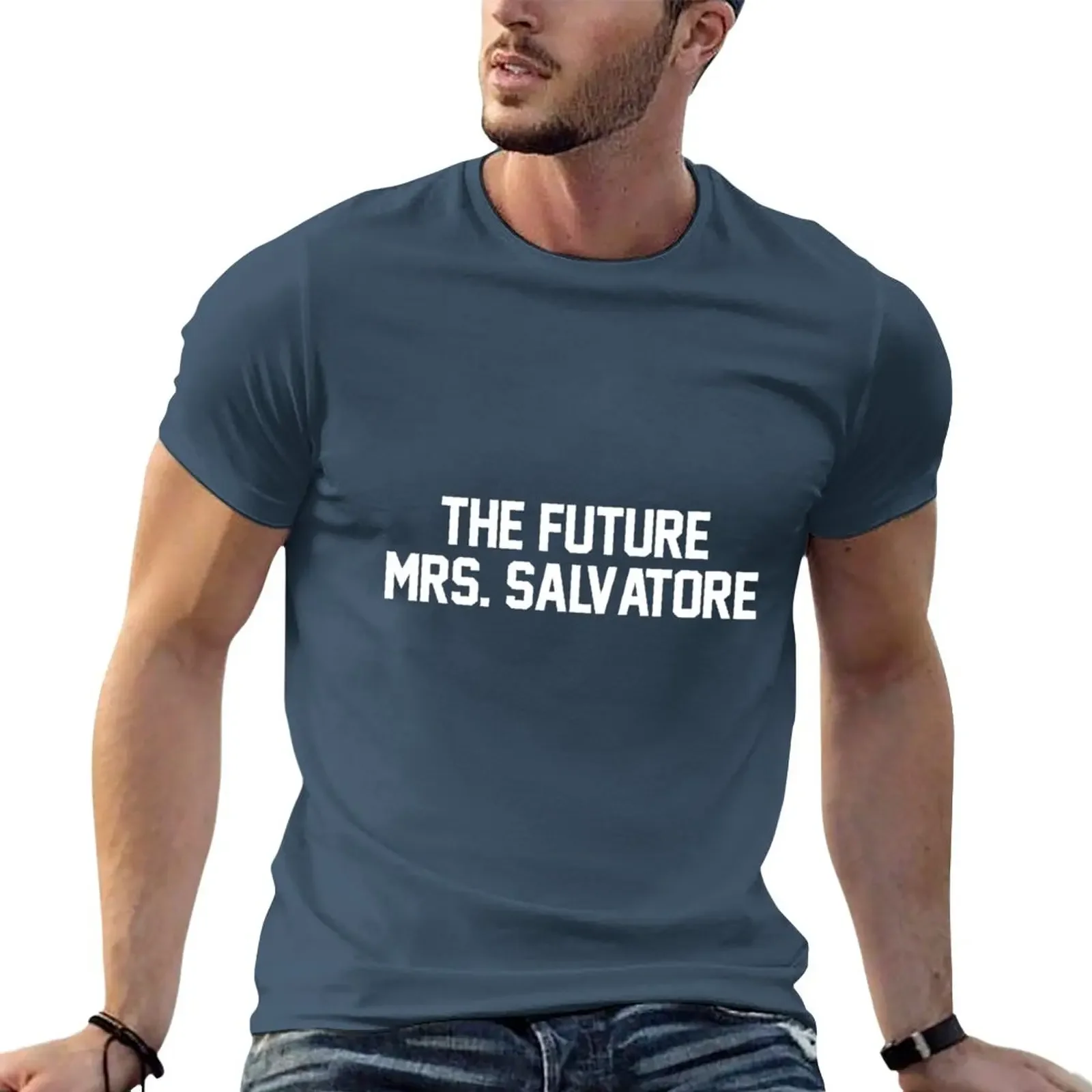 

The Future Mrs. Salvatore-- White T-Shirt Tee shirt summer top Aesthetic clothing t shirts for men pack