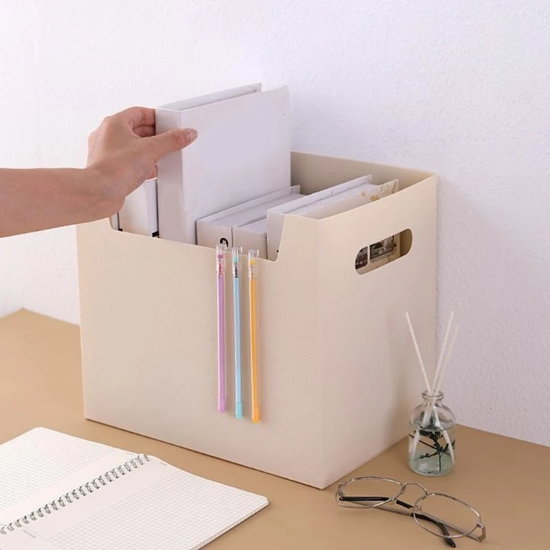 Desktop File Organizers File Holder Box Large Capacity Storage Solution Box Holder Stand for Office Home