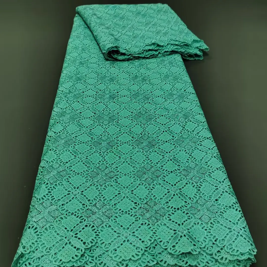 

NTYG07 Factory price African guipure cord lace fabric,high quality embroidered water soluble lace fabric for party/wedding dress