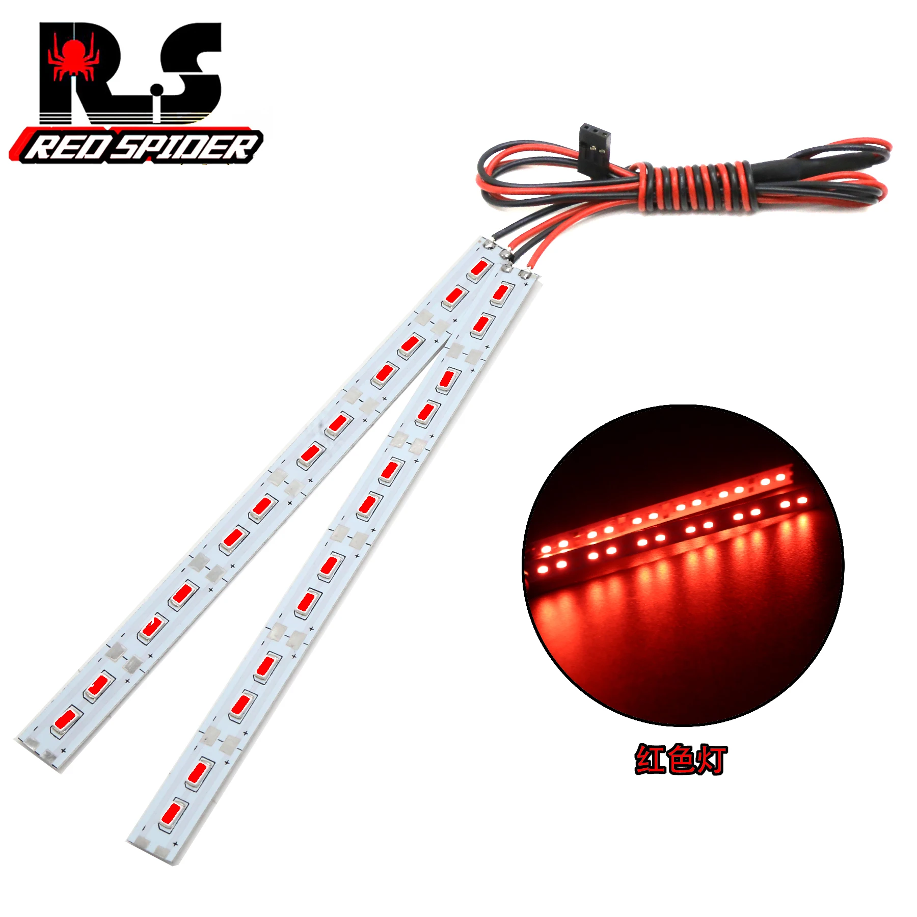 Installation facile de la barre lumineuse LED pour voiture RC 1/10 1/8, fixée sur le châssis.