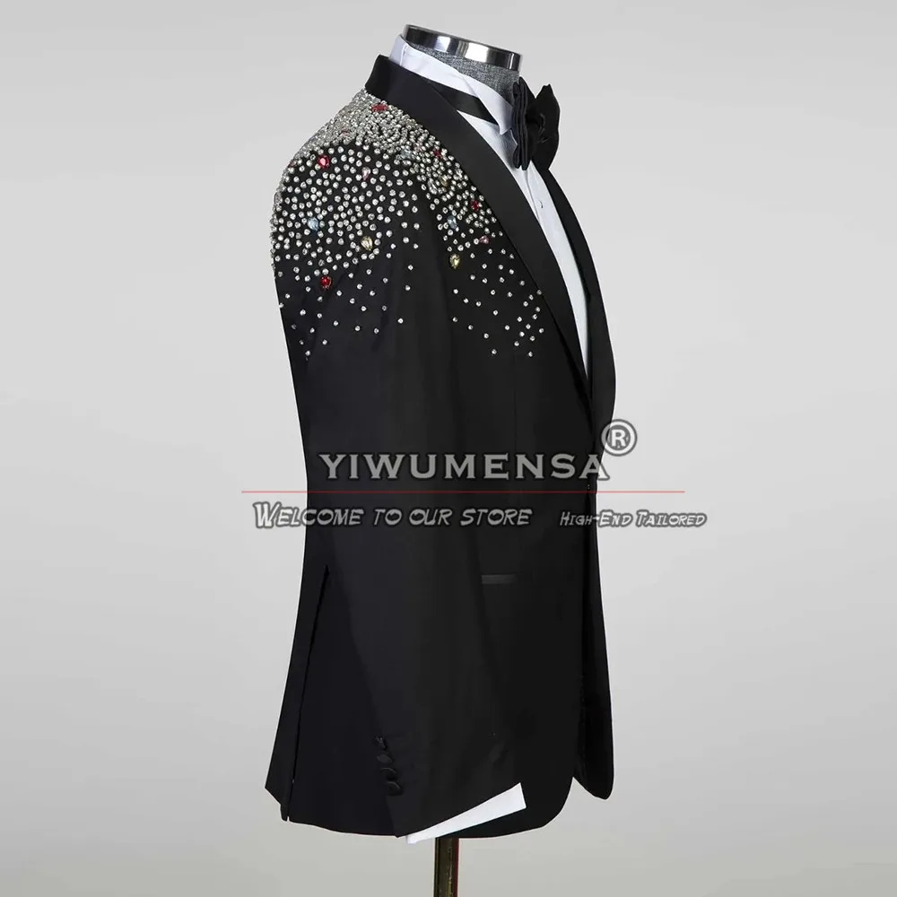 Fashion Men Suit Black Single Breasted Blazer Formal Groom Wedding Tuxedo Tailore Made 2 Pieces Business Prom Party Clothes 2023 4