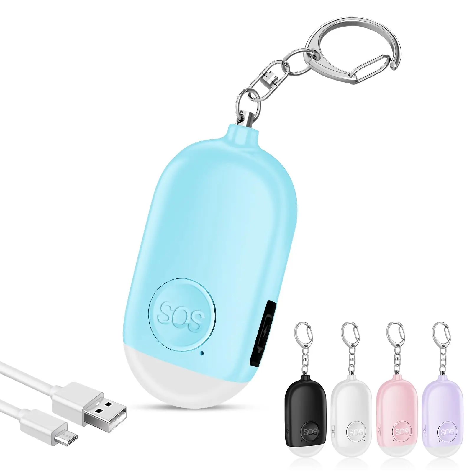 Ultra-Loud 130DB Personal Safety Alarm Keychain with LED Light