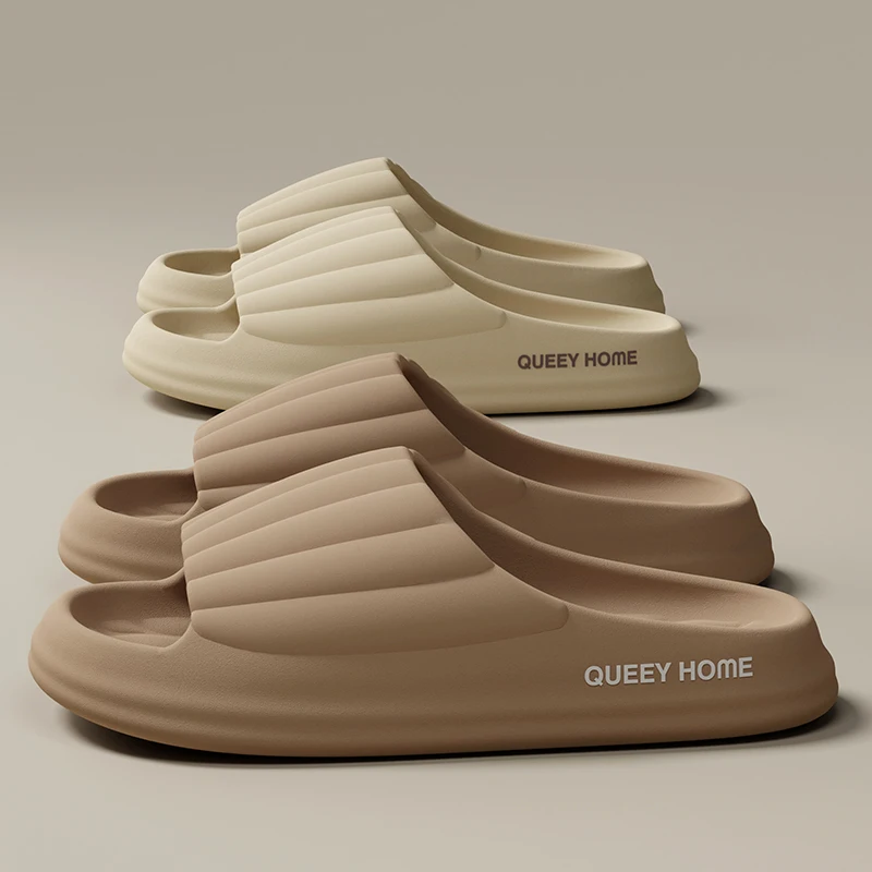 Stylish Men's Slippers Thick Sole Pressure Distribution Soft Bouncy Comfort Beach Sandals Anti Slip Lightweight Shoes Men Women — view 3