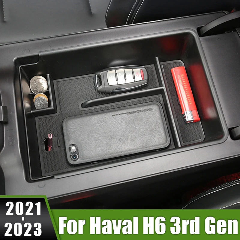 

For Haval H6 3rd Gen 2021 2022 2023 GT DHT-PHEV Car Central Console Armrest Secondary Storage Box Holder Organizer Glove Tray