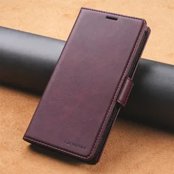 Leather Flip Cover with Wireless Charging - iPhone 15 Plus (Wine red)