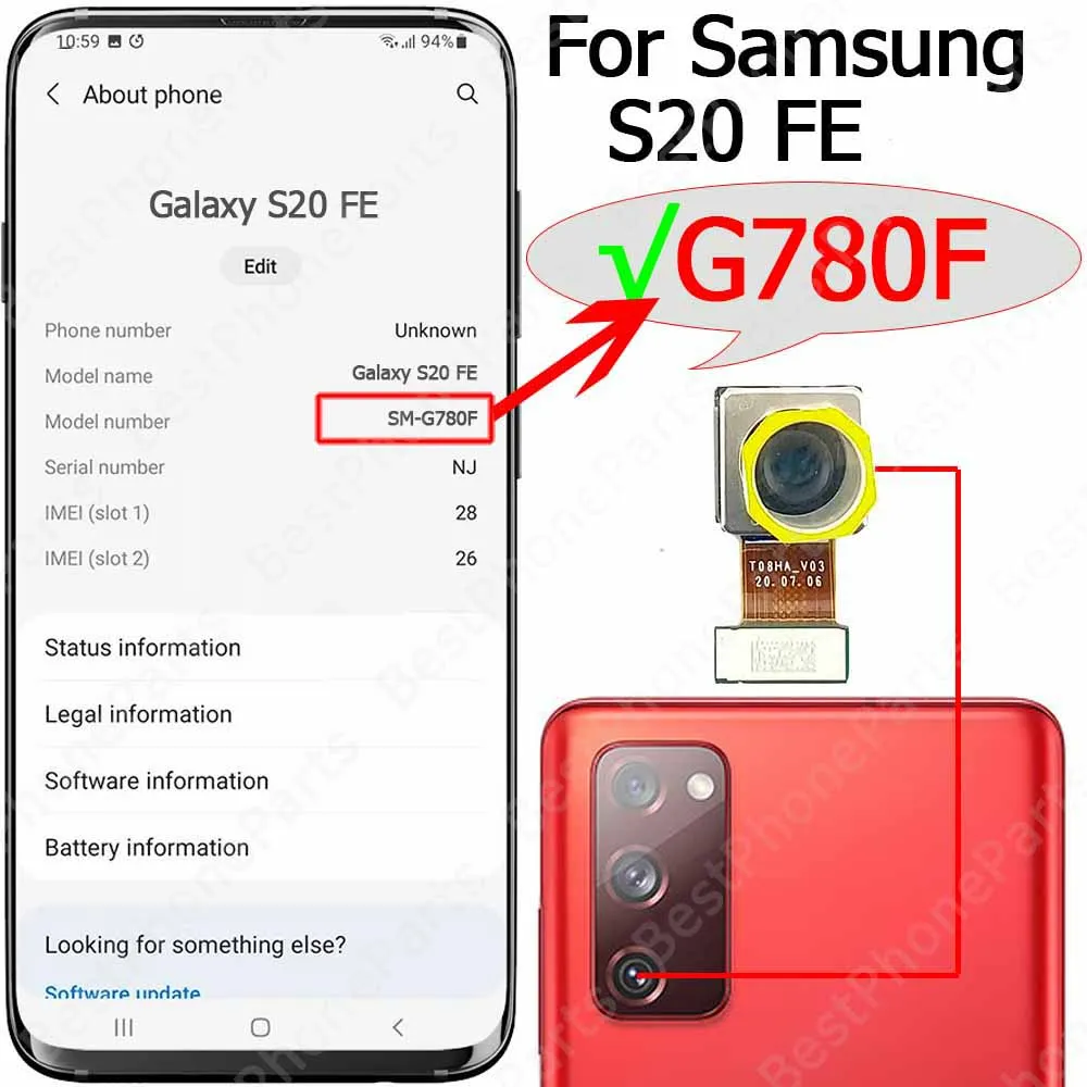 Rear Camera Module Flex for Samsung Galaxy S20 FE – Mobile Phone Spare Part