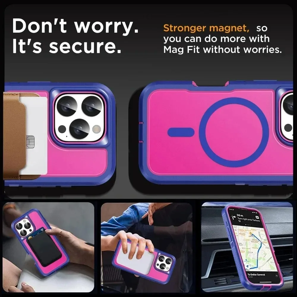Premium Heavy Duty Magnetic Armor Case with Anti-Slip Grip and Charging Protection