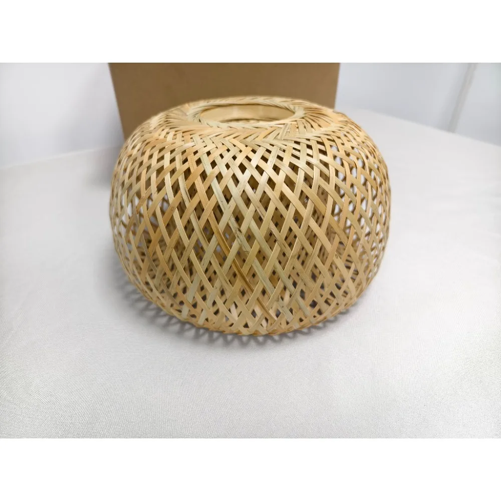 Handmade Bamboo Woven Chandelier Lamp Nest Straw Hat Bamboo Woven Pendant Lamp Balcony Restaurant Retro Lighting Fixture