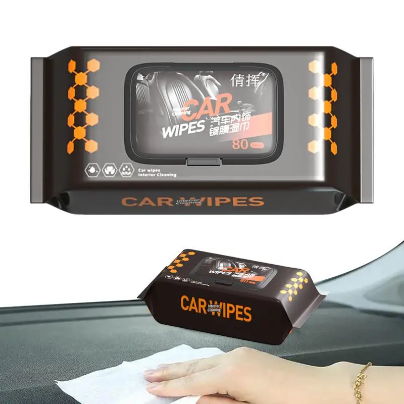

Dashboard Wipes For Car Interior 80pcs Car Interior Cleaner Wet Wipes Refurbished Multipurpose Wet Wipes For Car Wash Kitchen