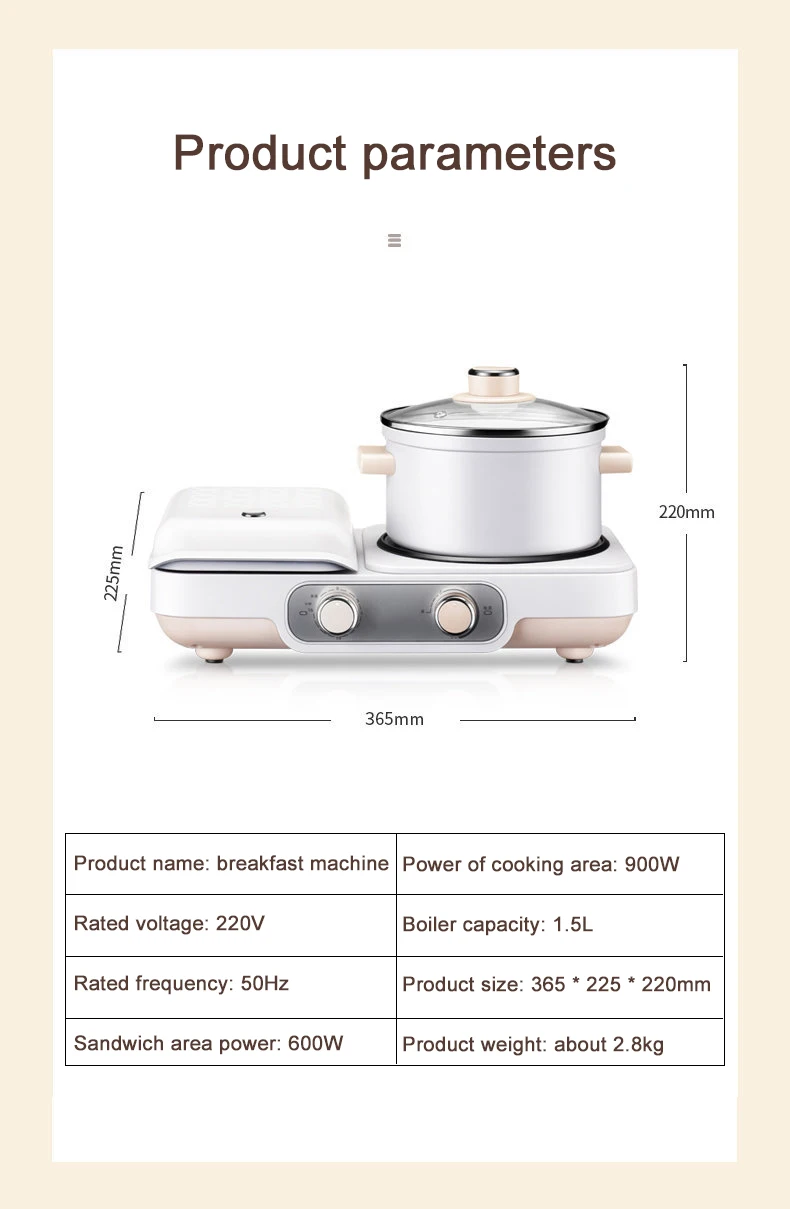 Multifunction Breakfast Macine Sandwich Maker Toaster Cake Donut Waffle Oven Grill Pasta Noodles Cooker Hot Pot Eggs Frying Pan