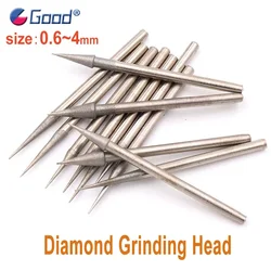 Diamond Coated Pointed D Needle Burr Engraving Polishing Drill Bit For Dremel Tools Dia 0.6-4mm