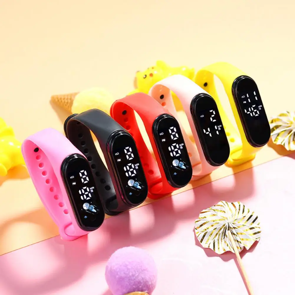 Electronic Watch Waterproof Sport Watch Silicone Bracelet LED Touchscreen Digital Child Wrist Birthday Gift