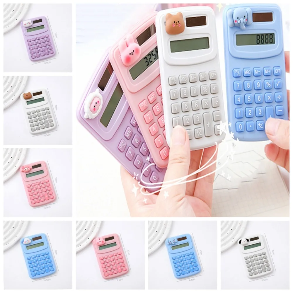 

8 Digits Cute Mini Portable Digit Calculator Lightweight Cartoon Animal Cartoon Cute Calculator Small Candy Color