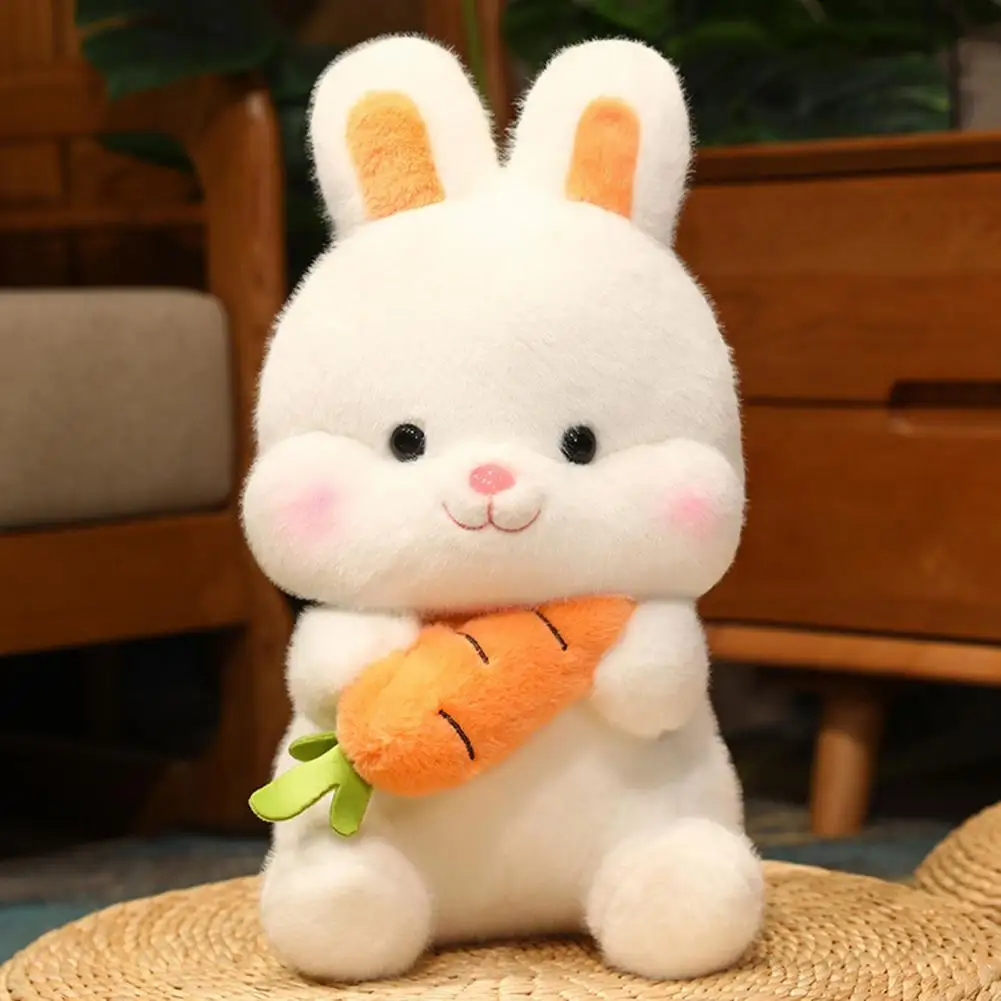 

Rabbit Plush Doll Soft Bunny Plush Toy with Carrot Ornament Adorable Easter Valentine's Day Gift for Kids for Cuddling for Sofa