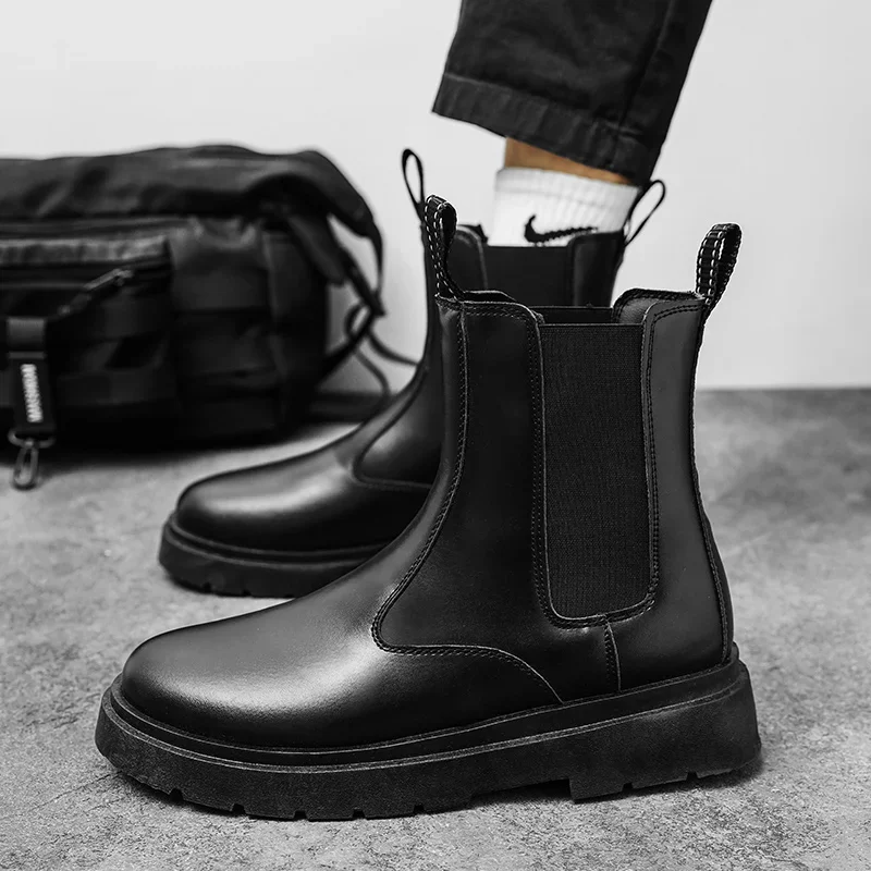 

2023 New Winter Velvet Warm Casual Chelsea High Top Chimney Martin Shoes Ankle Boots