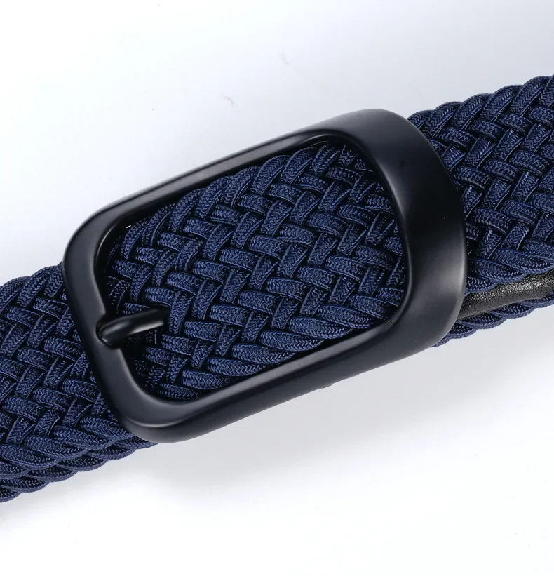 Brand Designer 3.4cm Man Belts Luxury Designer Canvas Nylon Elastic Belt Man Stretchable Casual Pin Buckle Belt for Jeans Pants