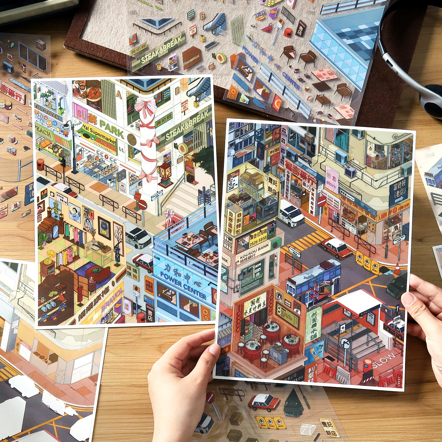 Kawaii 3D Interior Landscape Sticker for Scrapbooking and Crafting