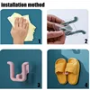 1/3PCS Self-adhesive Slipper Rack Bathroom Slipper Hook Toilet Drainage Rack Wall Mounted Bedroom Storage Hook Shoe Drying Rack 3