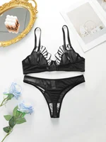 Ensemble de Lingerie de haute qualité, nouveau Design, avec ligne papillon Sexy, maille, sous-vêtements pour femmes, soutien-gorge Push Up, 2 pièces, YS2417 5