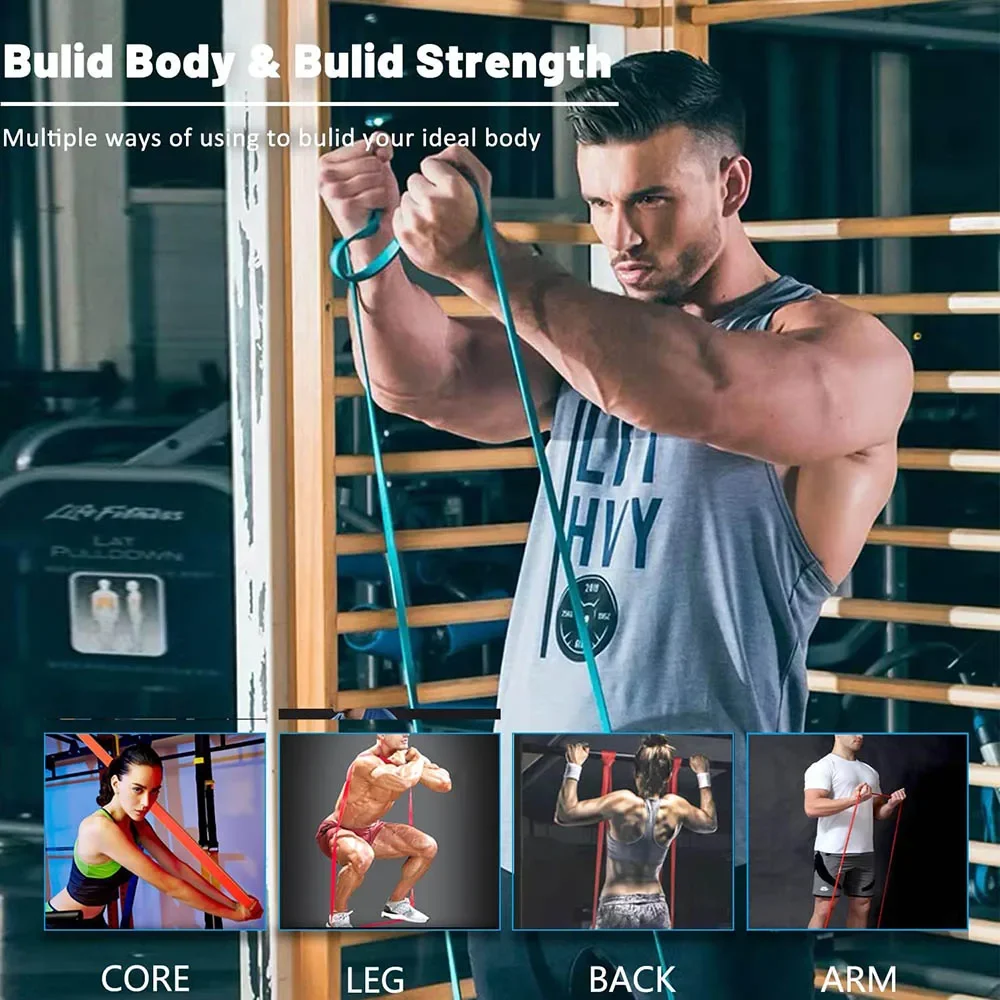 Heavy Duty Elastic Exercise Bands for Muscle Training and Full Body Workouts