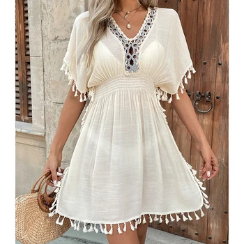 Women's Casual See-Through Dress, Plain Style Beachwear, Comfortable Lightweight Design, Perfect for Daily Wear & Travel 1