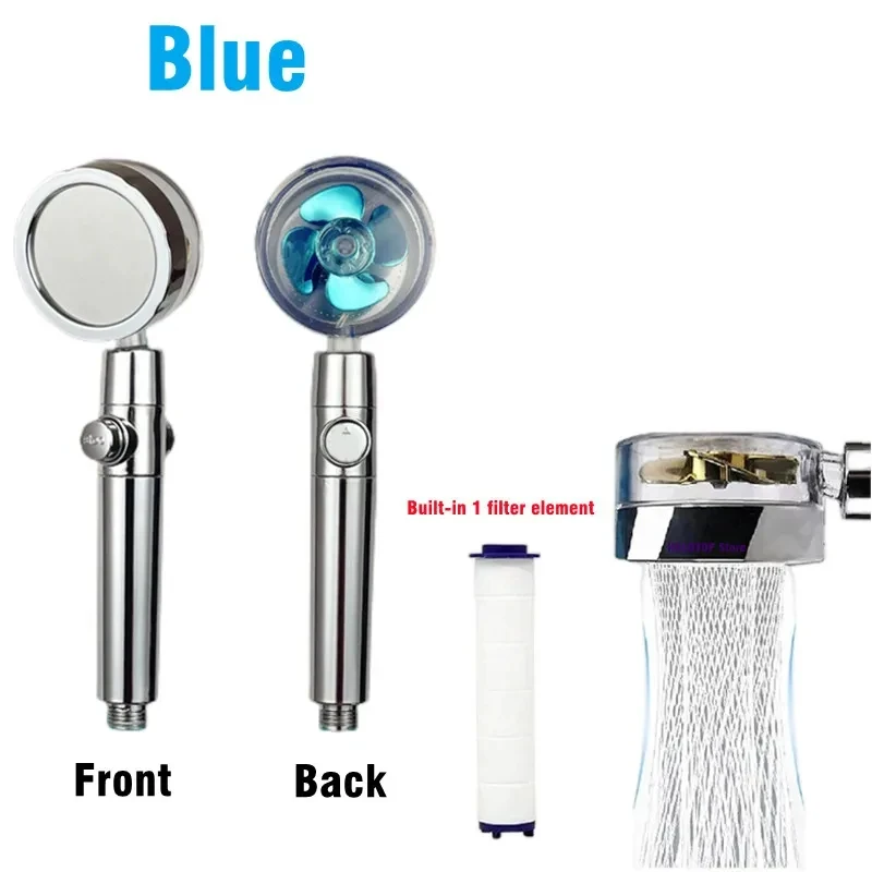 Enhanced High-Pressure Turbocharged Handheld Shower Head with Massage Feature and One-Key Stop