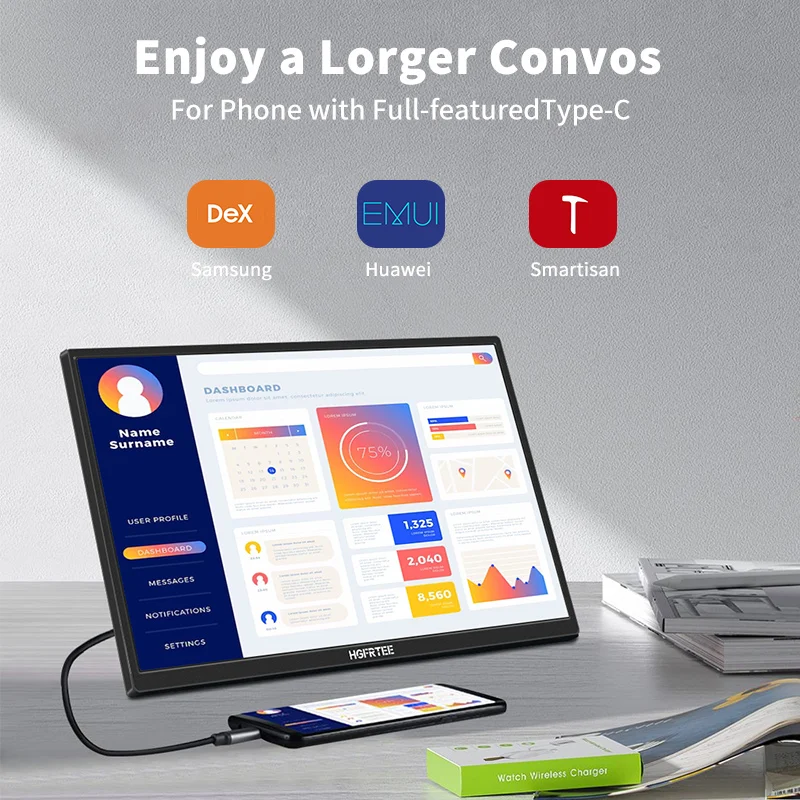 شاشة محمولة HGFRTEE مقاس 18.5 بوصة 100 هرتز RGB100...