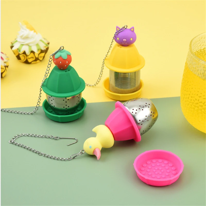 Tea Infuser Silicone Stainless Steel Tea Ball Leaf Strainer Brewing Device Herbal Spice Filter Sieve Kitchen Accessories