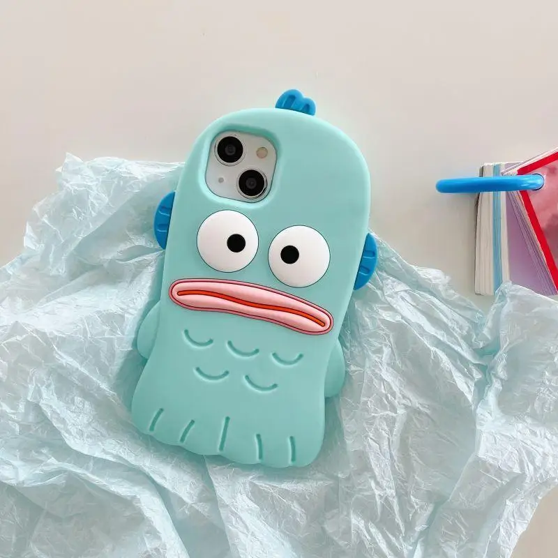 

Sanrio Internet Celebrity Shell Mermaid Monster Hangyodon Applicable To Iphone14/13/12/8P/xr Kawaii Cartoon Silicone Phone Case