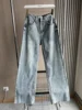 TRF Wide-leg high-waisted jeans ETJ women's classic everything with five pockets washed soft comfortable ultra-long jeans6045022 3