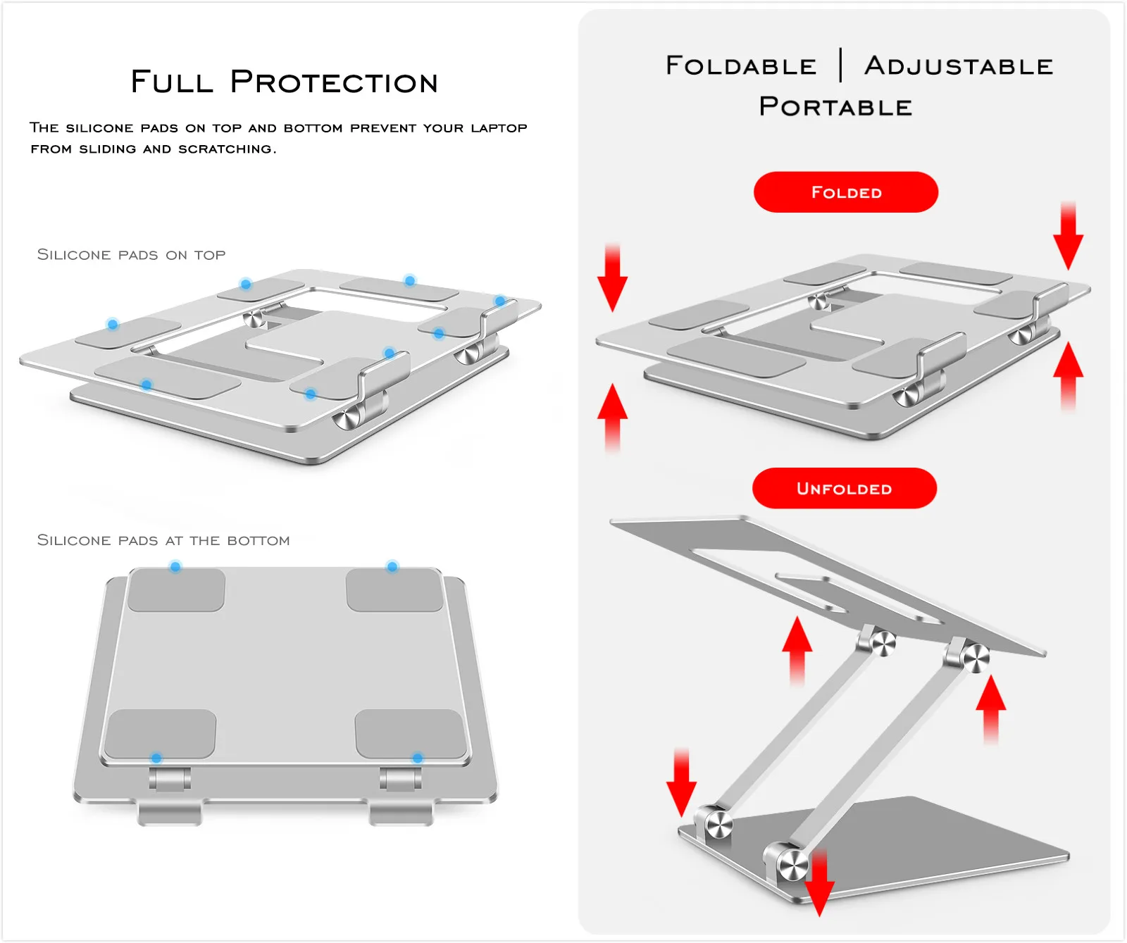 높이 조정 가능한 노트북 스탠드 MacBook Pro/Air 7-17.3 인치 노트북 알루미늄 노트북 스탠드 Foldable dj 노트북 스탠드와 호환 가능