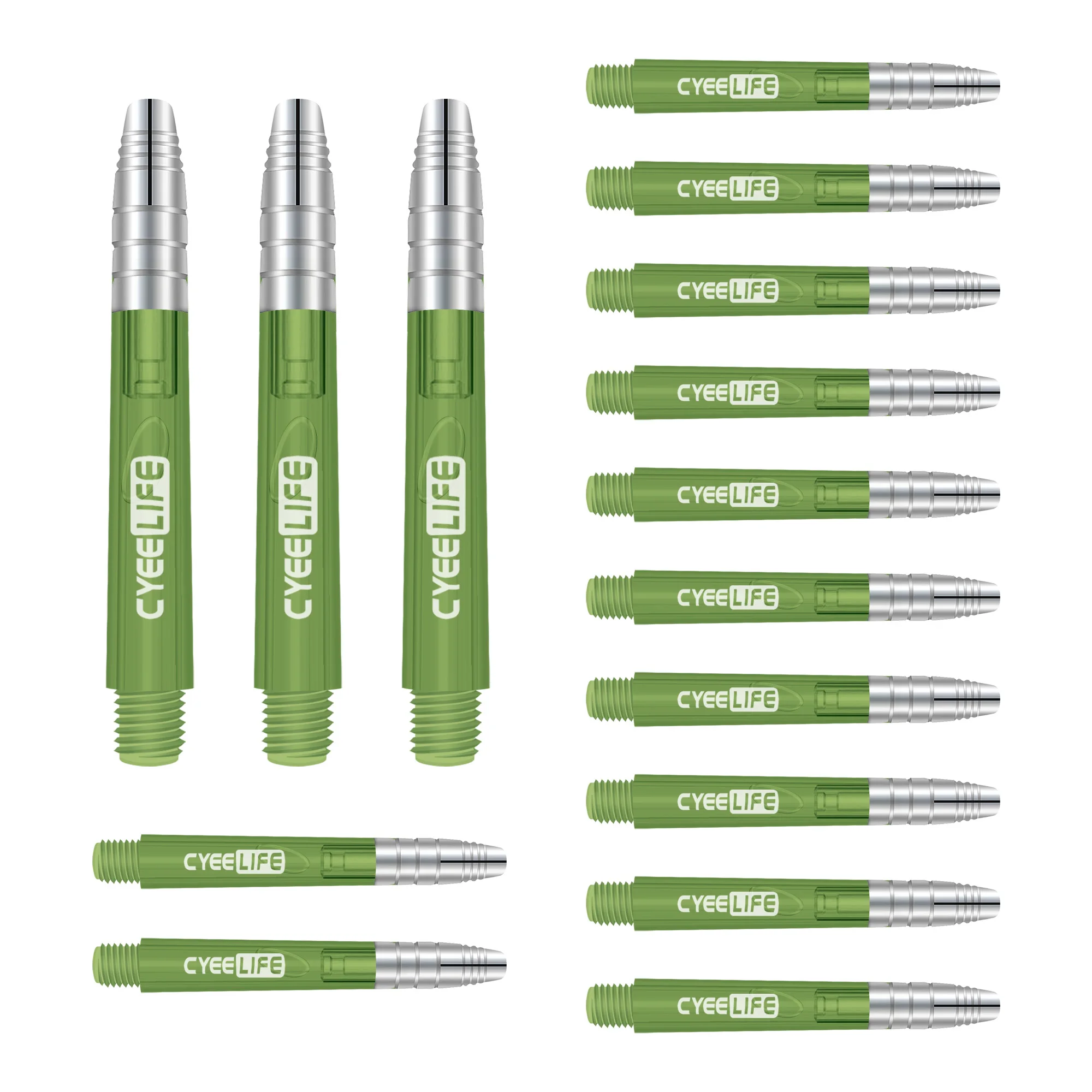 CyeeLife 35mm Transparent AluniumPlastic Dart Shafts 15Packs(5 Sets