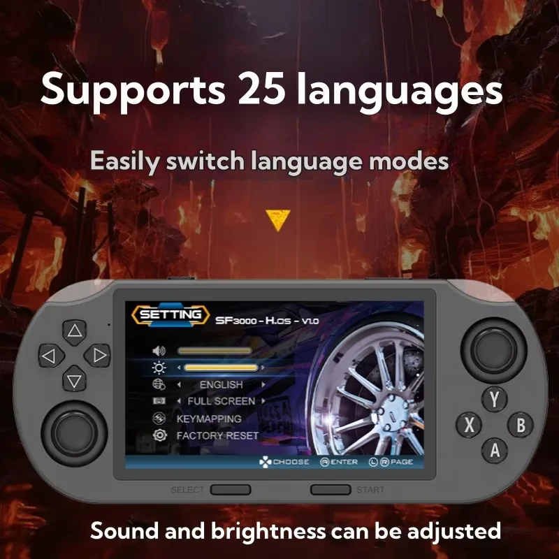 SF3000 Retro-Handheld-Videospielkonsole – Klassische Spiele im Taschenformat mit 4,5-Zoll-IPS-Bildschirm, 3000-mAh-Akku, tragbar, Linux_voghion.com