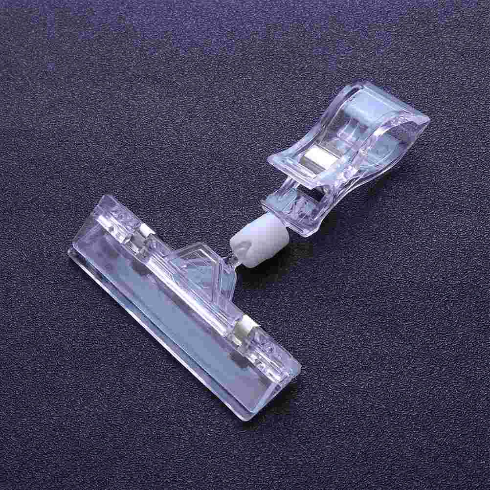 

10Pcs 11cm T-Shaped Durable Label Clip Double Head Clip Crystal Clip Vertical Shake Clip Disc Clip