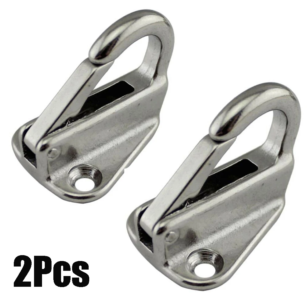 2 Fender Hook Marine 316 Stainless Steel Spring Snap Fending Boat Hardware Spring Locked