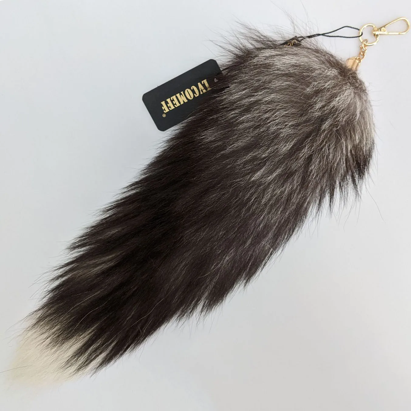 Luxurious Natural Fox Fur Tail Keychain - Chic Y2K Fashion Accessory, 40 cm
