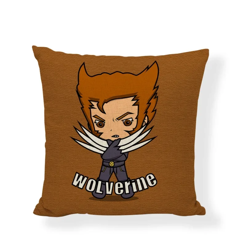 Cushion Cover Pillow Case Cover 45*45 Disney Marvel Superhero Spiderman Ironman Hulk Wolverine Captain Avengers Cars Home Indoor Silk Pillowcases