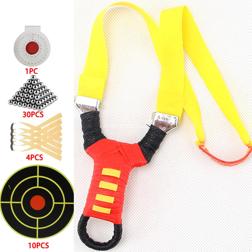 

Professional Outdoor Hunting Stainless Steel Slingshot Shooting Competition Game Powerful and Precise Sling Shot Rubber Band Toy