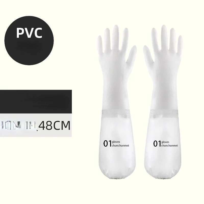 Gloves Dishwashing Female Winter Work Housework Kitchen Durable Washing Clothes Rubber Dishwashing Washing Suede Waterproof dishwashing gloves