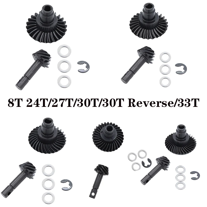 8T 24T/27T/30T/33T AR44 Locker Bevel Gears Overdrive for 1/10 RC Rock ...