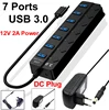 4/7 Ports USB 3.0 Hub Splitter with Switch Power indicator Provied DC 12V 2A Power and 5Gbps Data Transmit for Laptop PC Mouse 1