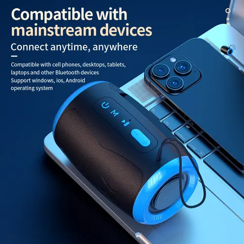 TSN-1 휴대용 무선 블루투스 스피커, 5.3 스테레오 FM, SD, USB 디스크, Aux 모드, 야외 하이파이 사운드 방수 6